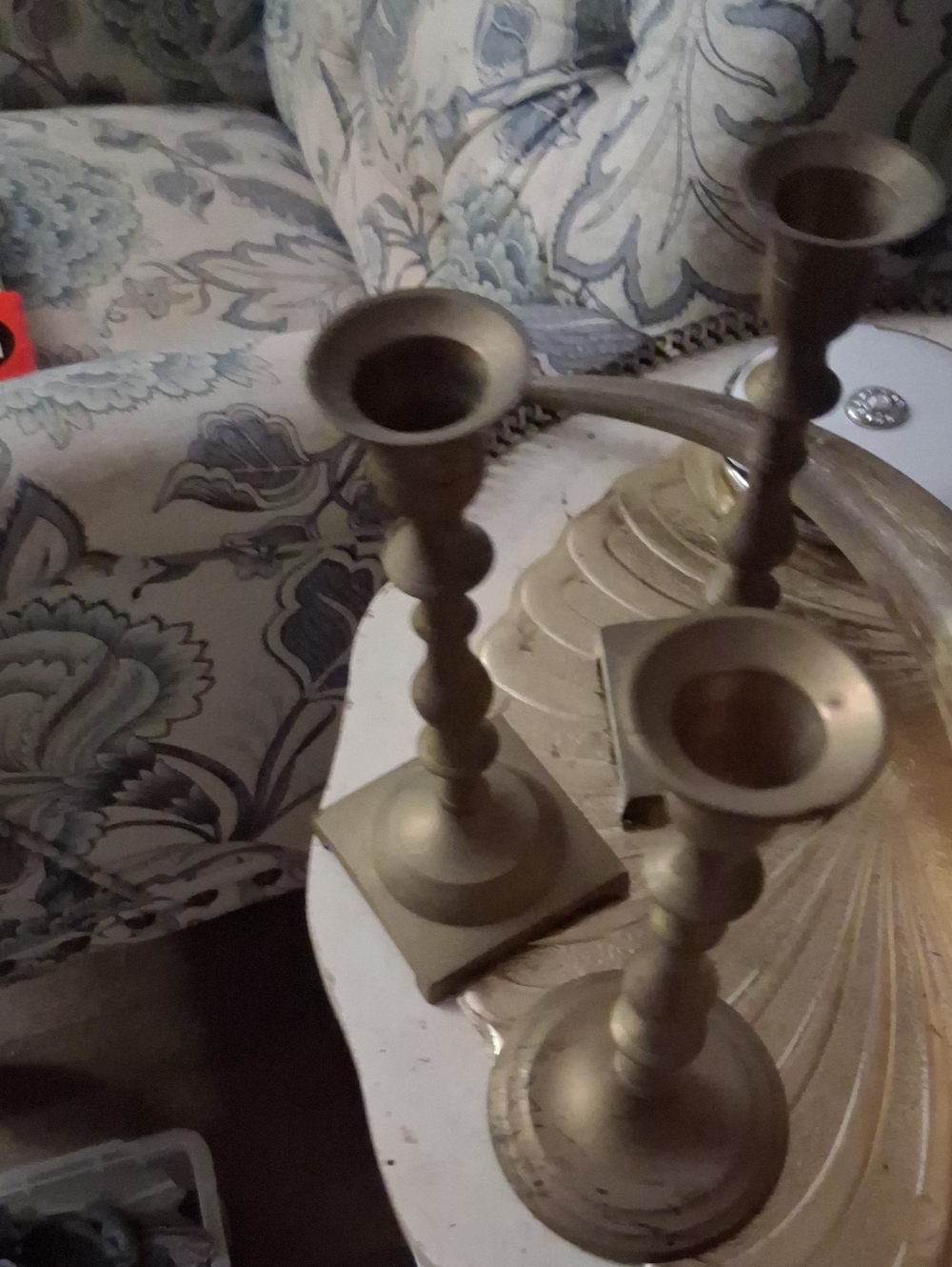 Brass Decorative Candle Holders - Set of 3 Vintage Items.